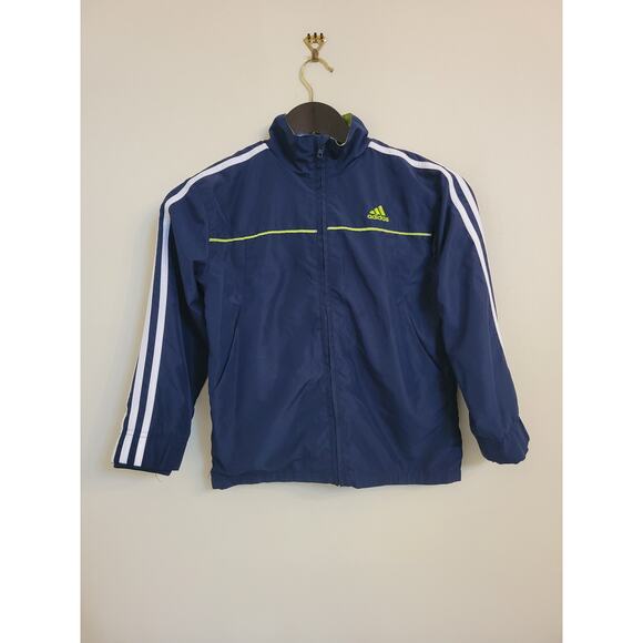 Adidas Boy's Navy Blue Windbreaker Light Jacket Sz 7 - Picture 1 of 9